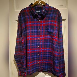 Chaps Mens Slimfit 100% cotton Flannel shirt